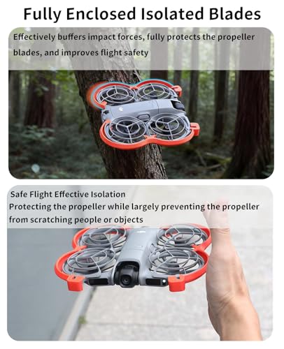 8-in-1 Propeller Guard Compatible with DJI Neo 2 – Includes 2 Plastic Anti-Collision Guard ，4 Landing Gear Stands, 1 Transmission Module Guard Cover and 1 Camera Guard Durable,Fully-Cover(Orange) - color: Orange