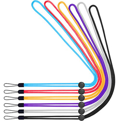 YOUOWO 6Pack 6Colours Adjustable Neck Lanyards,Circular,Multicolor - color: Black, Gray, Purple, Red, Blue, Yellow