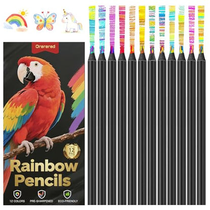 24 Pcs Rainbow Pencils Multi-Color Pencils for Kids Art Supplies 2 Boxes