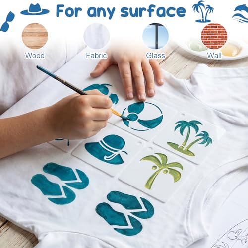 Fainne 100 Pcs 1.5 Inch Hawaii Theme Small Stencils for Crafts - style: Hawaii