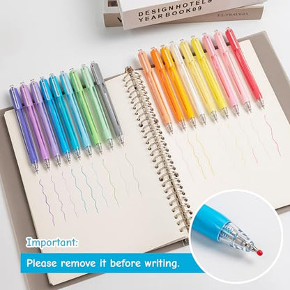 Aisibeiger 18 Pack Colorful Gel Ink Pens 0.7mm Fine Point Pen
