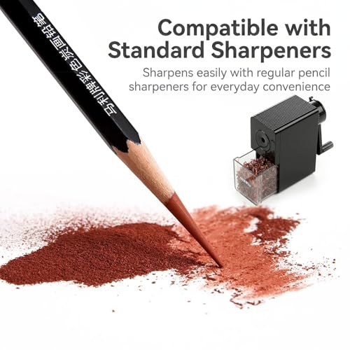 Marie's Professional Charcoal Drawing Set - Premium Artist Sketching Pencils for Portraits & Fine Art - Ideal for Professional Artists & Studio Creation(Red Brown) - style: Red Brown (10pcs)