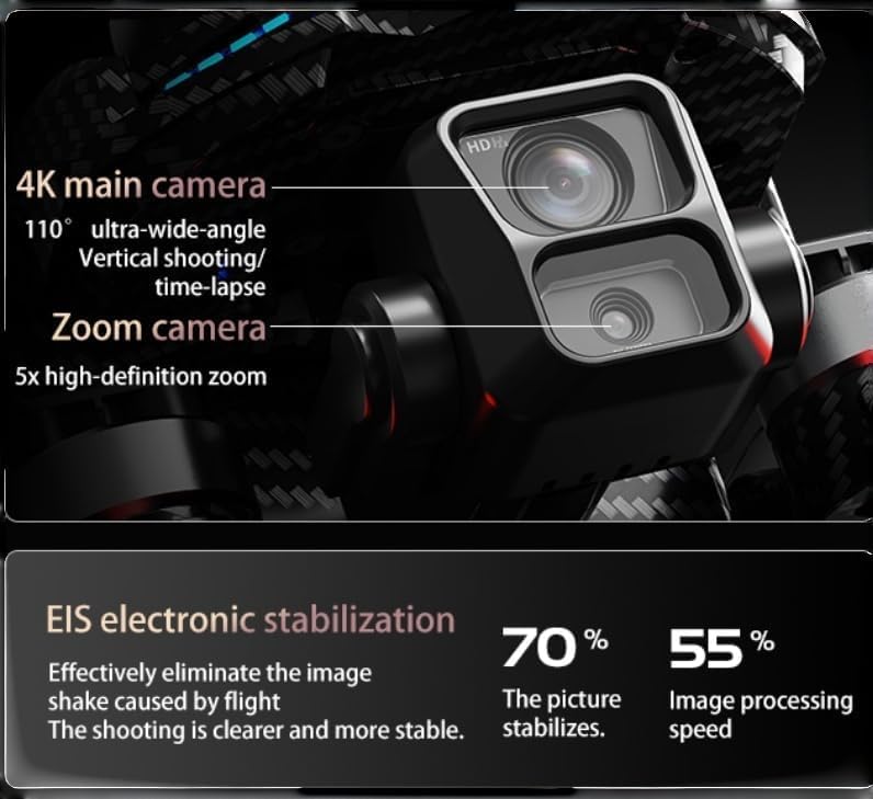 AE60 Ultra Drone with Camera for Adults, 3 Batteries,Carbon Fiber,