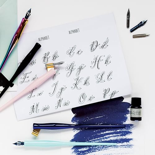 MANUSCRIPT Modern Calligraphy Oblique Set, Pink Holder, 3 Nibs - color: Pink
