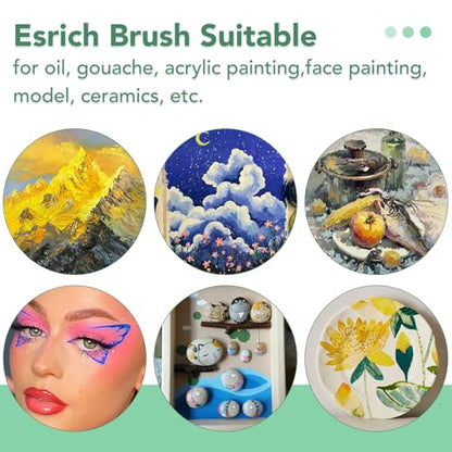 ESRICH 80PCS Paint Brushes, Paint Brush for Acrylic Painting - color: Green, size: 80