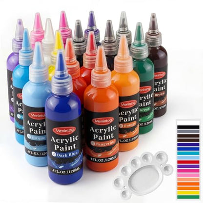 Acrylic Paint Set, 18 Colors, 4 oz/120ml Bottles - color: 120ml 18 Colors