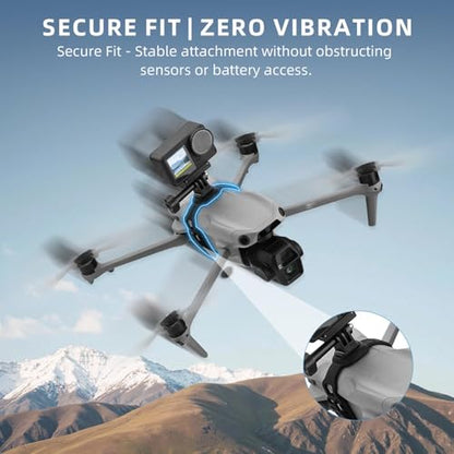 Camera Expansion Mount Bracket Holder, Expandable Accessory Mounting Adapter with Silicone Strap for Air 3S Air 3 Pro Drone and Go 3 Action 5 Ca