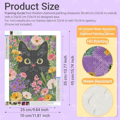 Gamteldot Black Cat Diamond Art Kits for Adults Beginners,Diamond Painting - color: Black Cat