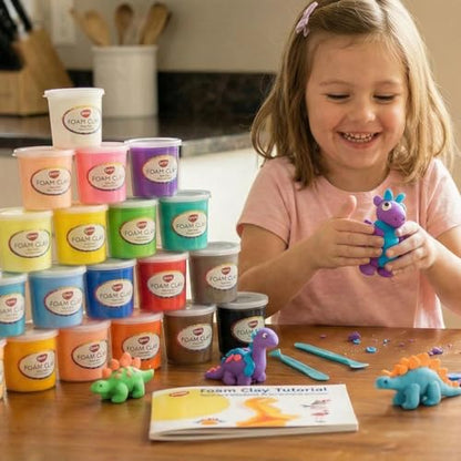 BOHS Foam Clay Kit, 24 Colors, Air Dry Modeling Clay for Arts and Crafts