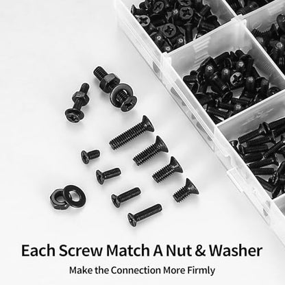 790 Pcs M3 M4 Machine Screws Assortment Kit,Metric Flat Head Screws - size: M3 M4 - 790