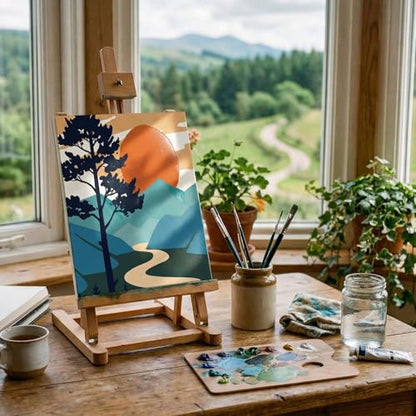 AmazingSpark 16 Pcs Pre Drawn Canvas to Paint for Adults Mountains Lakes - style: Mountains Lakes