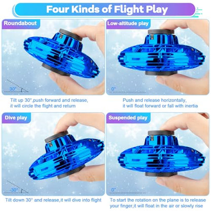 Drone for Kids Flying Toys, 2026 Upgrade LED Fidget Spinner (Navy, Plastic)