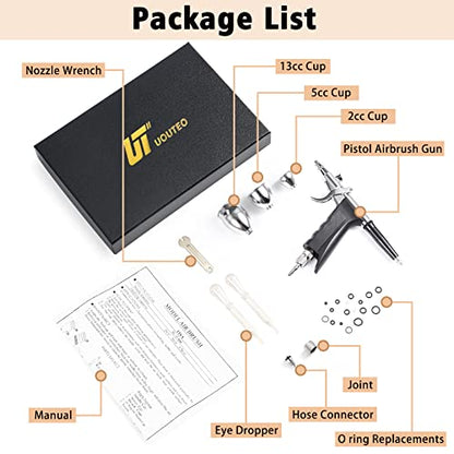 Airbrush Trigger Gun with 0.5 mm Needles 2CC/5CC/13CC Cup - color: 166AK 0.5mm airbrush kit