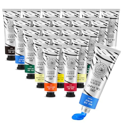 Paul Rubens Oil Paint, 20 Vibrant Colors*50 ml Large Professional Tubes - color: 20 colors*50ml-B