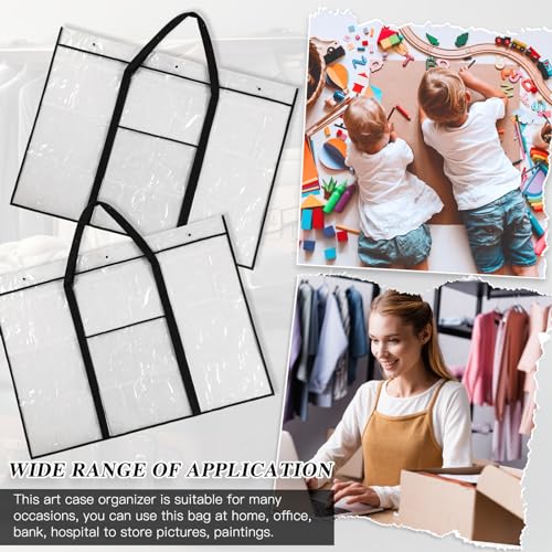 Windyun 2 Pack Bulletin Board Storage Bag 48" X 36", Poster Holder, Black - color: Black, size: 48" X 36"