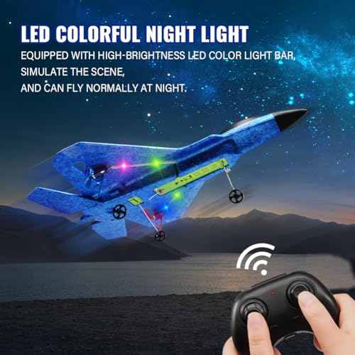 F-22 Raptor 2.4GHz RTF RC Fighter With 6-Axis Gyro For Kids Beginners - color: Blue Kf803