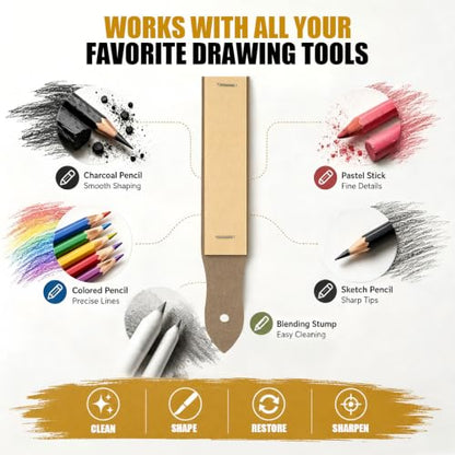 12 Pcs Sandpaper Pencil Sharpener for Sketch Charcoal Pastel