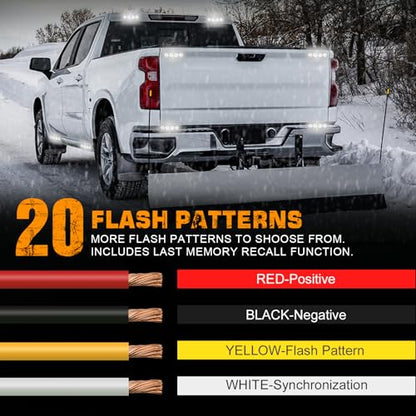 XRIDONSEN 8PCS Sync Truck Grill Lights 32 LED White Strobe Lights - color: White