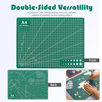 2 Packs A4 Cutting Mats, 12'' x 9'' Double Sided Cutting Mat - size: 12 x 9 inches