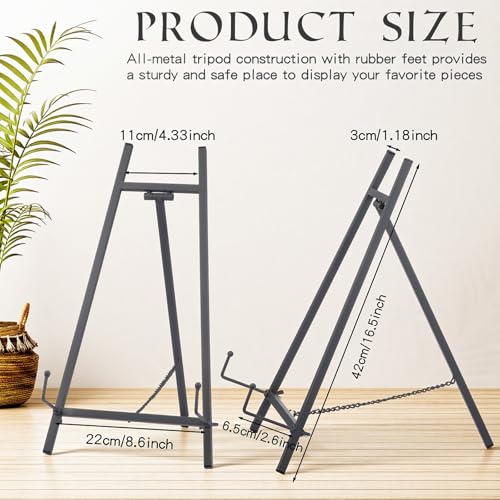 Leinuosen 1 Pcs Metal Tabletop Easel Stand, Tripod Display,Grey - color: Grey
