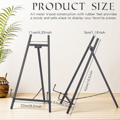 Leinuosen 1 Pcs Metal Tabletop Easel Stand, Tripod Display,Grey - color: Grey
