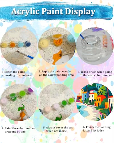 TOCARE Framed Paint by Numbers Kit for Adults Beginner & Kids Ages 8-12, American Football Paint by Number with Frame, Football Sports Paint by Number Kits Canvas Framed (10x10 Inch, Without Easel) - color: TC-F-214