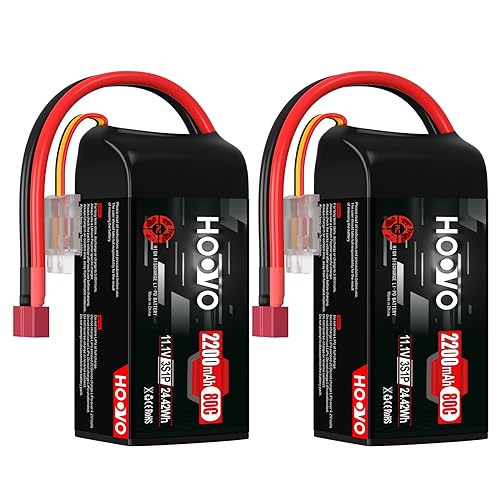 HOOVO 3S Lipo Battery, 80C 2200mAh 11.1V Shorty Lipo Battery Pack T Plug