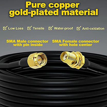 onelinkmore RG58 SMA Male to Female Extension Cable 6.5ft, 50 Ohm Copper