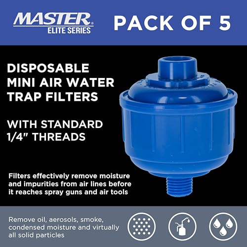 Master Elite Pack of 5 Disposable Mini Air Water Trap Filters with