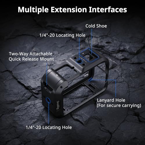 SMALLRIG Aluminum Cage for DJI Osmo Action 6 with Expansion Interfaces-5888 - style: Basic Cage
