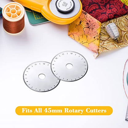 Shimeyao 36 Pack 45mm Rotary Cutter Blades Replacement for Fabric Quilting