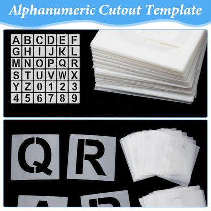 72PCS Letter Stencils for Painting Reusable Alphabet Number Stencil 2 Inch