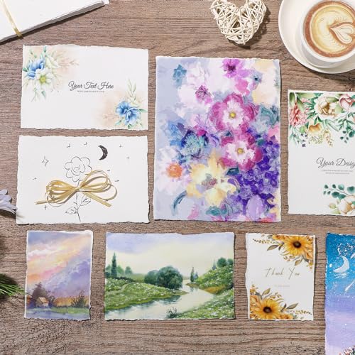 25 Sheets Watercolor Paper 6 x 8 in, 300 GSM, Deckled Edge, Ivory - size: 6 x 8 inch