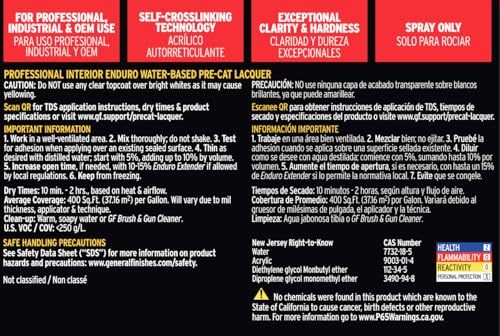 General Finishes Enduro Pre-Cat Lacquer, 1 Gallon, Satin - color: Satin