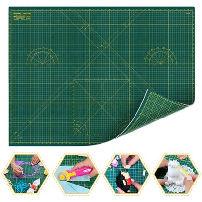 Self Healing Cutting Mat A2 18"x 24" Double Sided Green Mat - color: Green, size: A2 (18" x 24")