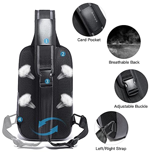 BANGE Men's Sling Backpack - Waterproof Crossbody Bag, Multi-Purpose Shoulder Bag - color: Grey