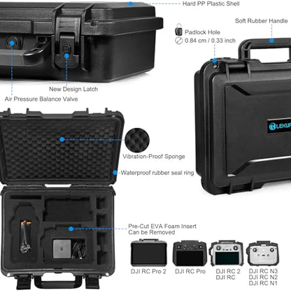 Lekufee Waterproof Hard Case for DJI Air 3S, Air 3 Drone, Fly More Combo