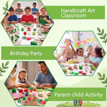 Air Dry Clay Bulk, Modeling Clay for Kids, 100 Pcs, Red,Green，White - color: Red,Green，white