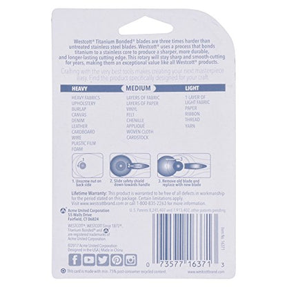 Westcott Titanium Bonded 45mm Rotary Cutter - size: 45MM Rotary Cutter