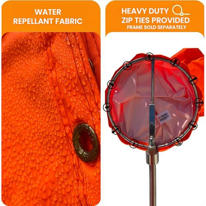 36"x144" Airport Windsock | Heavy Duty, FAA Compliant, All Weather, Waterproof, UV Fade Resistant, High Vis Fluorescent, Quad Stitched, Zip Ties Included, for Industrial, Aviation, Farm Use | Orange - size: 36"x144" (FAA Compliant Size)
