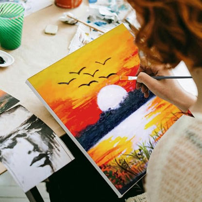 Cholemy 36 Pcs Paint and Sip Kit Gift for Adults 8''x10'',Mountain - style: Mountain
