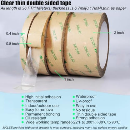 Thin double sided tape heavy duty, Clear Adhesive Tape,Heat Resistant