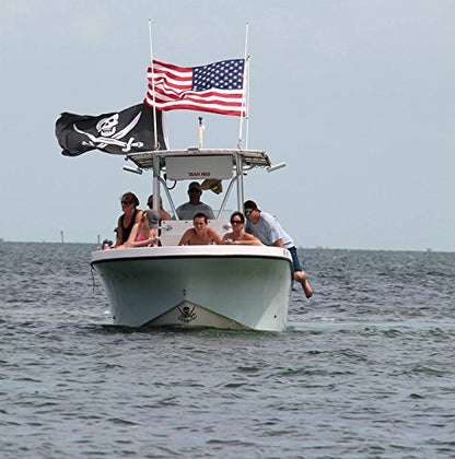 South Wind Designs Boat Flag Pole for Rod Holder, No Drill, 3 ft Pole - size: 3' Pole