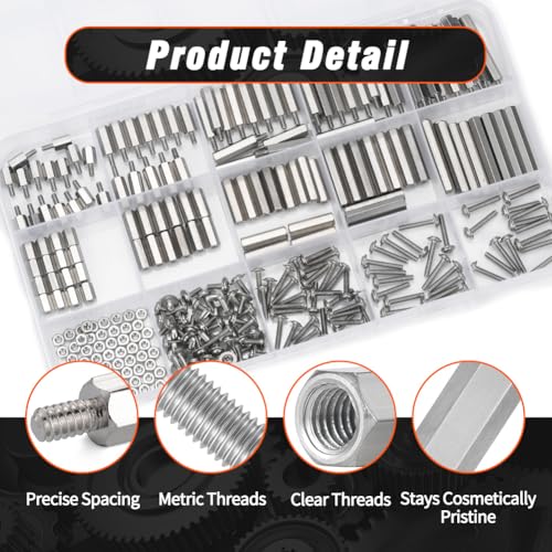 M2 Hex Standoffs Spacer Screws Nuts, 280Pcs Stainless Steel Standoff Kit - size: M2 kit