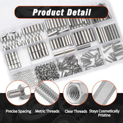 M2 Hex Standoffs Spacer Screws Nuts, 280Pcs Stainless Steel Standoff Kit - size: M2 kit