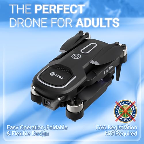 Contixo F16 Camera Drone For Kids, 360° Flip Brushless Motor 2.4G RC Quadcopter Foldable Gesture Control FPV Flying Drones with 17 Mins Intelligent Flight Time For Beginners children Indoor Outdoor - style: F16