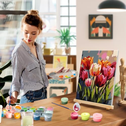 YOYA Framed Paint by Numbers Kit for Adults - Flower Paint by Number - color: Tulip 036