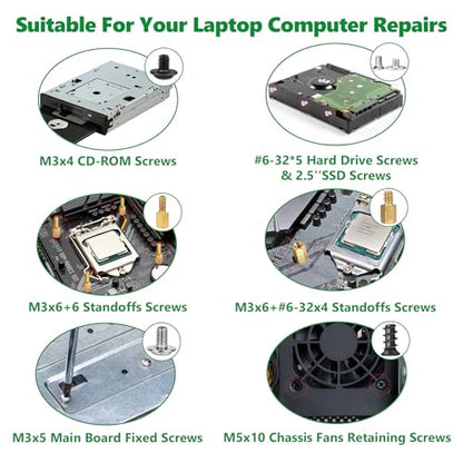 165Pcs M.2 NVMe SSD Screw Kit, Motherboard Standoffs PC Screw Set - color: 158 Pcs Silver PC Screw