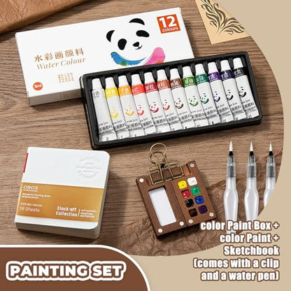 Mini Watercolor Paint Set, Travel Portable Palette for Sketching
