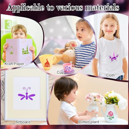 Fainne 100 Pcs 2 Inch Small Stencils for Painting, Girls Theme
